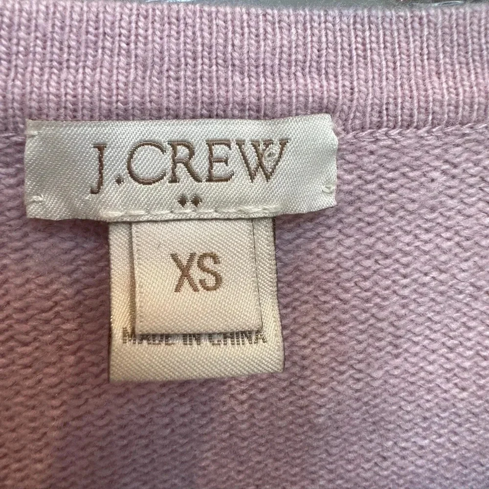 J. Crew Mauve Embellished Jeweled-Starburst Collar Sweater Merino Wool Size XS
